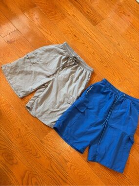 Real Essentials Men’s Small Athletic Training Shorts Gray Drawstring Gym Running